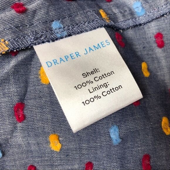 Draper James Embroidered Dot Chambray Wrap Dress 6 - Picture 14 of 14